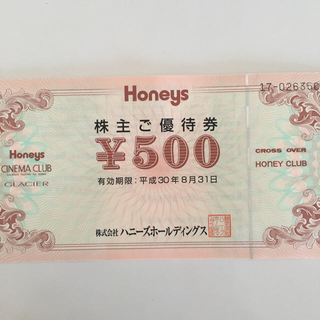 ハニーズ(HONEYS)のハニーズ 株主優待券 1500円分(ショッピング)