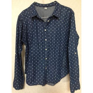 ユニクロ(UNIQLO)のユニクロ ❤︎ ドット柄 ❤︎ デニムシャツ M(シャツ/ブラウス(長袖/七分))