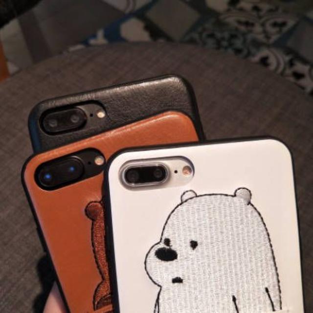 00★新品★カード収納ポケット付きクマorパンダiPhoneケース★全3色★ スマホ/家電/カメラのスマホアクセサリー(iPhoneケース)の商品写真