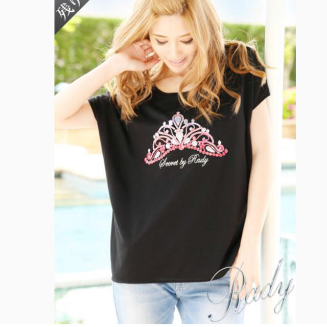 Rady(レディー)のRady シークインティアラ ドルマンTシャツ ブラック レディースのトップス(Tシャツ(半袖/袖なし))の商品写真