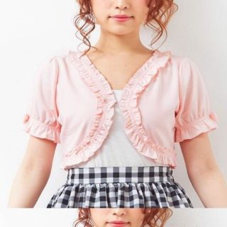 ユメテンボウ(夢展望)のpink rose様★夢展望   リボンパフ半袖ボレロ   新品未使用(ボレロ)