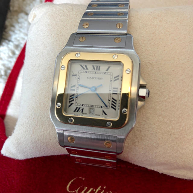 Cartier(カルティエ)のカルティエ サントス ガルベ クォーツ ＬＭ SS/k18 cartier メンズの時計(腕時計(アナログ))の商品写真