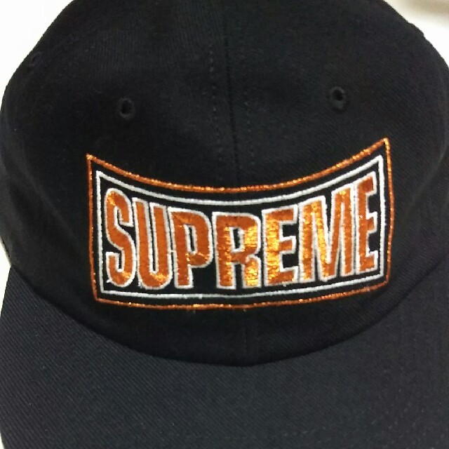 Supreme SS18 Metallic Arc 6-panel Cap One Size Black/Bronze Logo