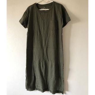 ムジルシリョウヒン(MUJI (無印良品))の無印☆Tシャツワンピ☆カーキ(ひざ丈ワンピース)