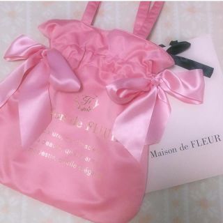 メゾンドフルール(Maison de FLEUR)のメゾンドフルール ダブルリボントートバック ピンク(トートバッグ)