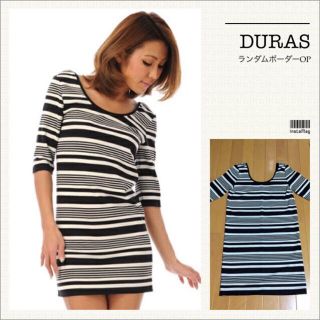 デュラス(DURAS)のDURAS♡ランダムボーダーOP(ミニワンピース)