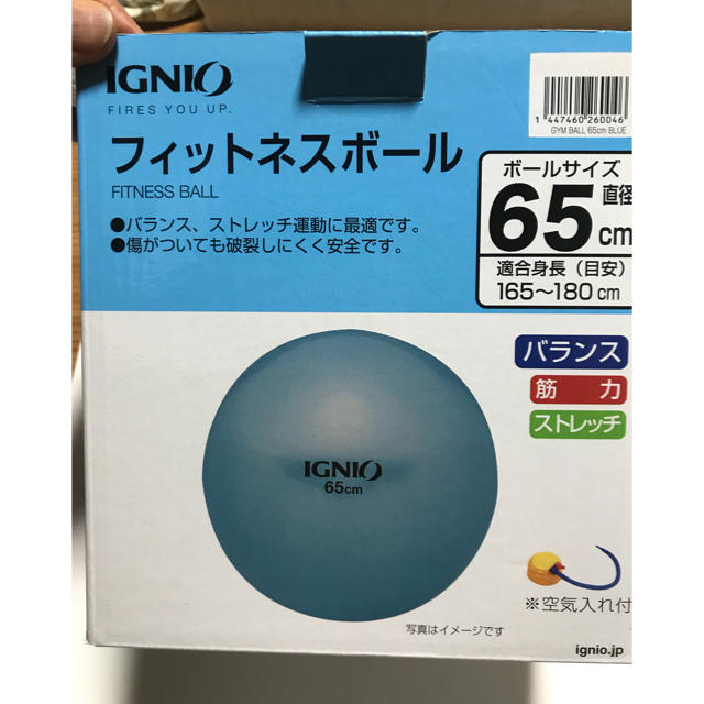 IGNIO フィットネスボール ６５㎝ バランスボール スポーツ/アウトドアのトレーニング/エクササイズ(トレーニング用品)の商品写真