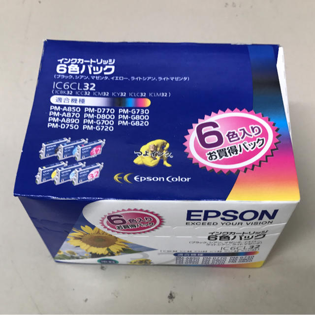 EPSON(エプソン)のエプソンIC6CL32 純正未開封 インテリア/住まい/日用品のオフィス用品(OA機器)の商品写真