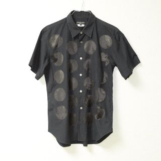 コムデギャルソンオムプリュス(COMME des GARCONS HOMME PLUS)のコムデギャルソン オムプリュス ドット 別布貼り付け 半袖シャツ 黒 ブラック(シャツ)