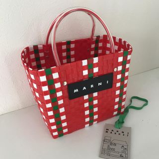 マルニ(Marni)のマルニ MARNI カゴ バッグ レッド 赤(かごバッグ/ストローバッグ)