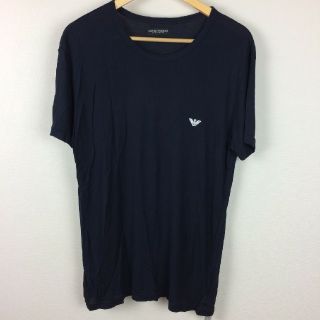 エンポリオアルマーニ(Emporio Armani)の新品 エンポリオアルマーニ 半袖カットソー リブ生地 ネイビー サイズL(Tシャツ/カットソー(半袖/袖なし))