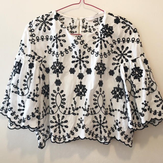 ZARA(ザラ)の刺繍 レース ブラウス レディースのトップス(シャツ/ブラウス(半袖/袖なし))の商品写真