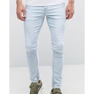 エイソス(asos)の新品 ASOS SUPER SKINNY JEAN BLEACH BLUE 32(デニム/ジーンズ)