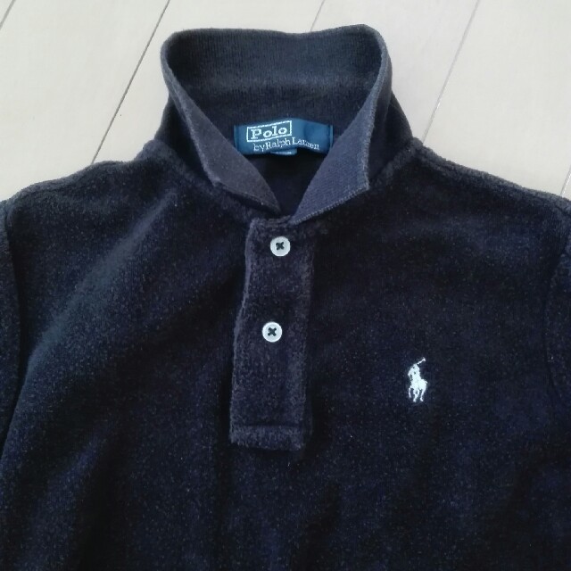 POLO RALPH LAUREN(ポロラルフローレン)のPOLO  半袖ポロシャツ　100㎝　タオル地Tシャツ　黒ポロシャツ キッズ/ベビー/マタニティのキッズ服男の子用(90cm~)(Tシャツ/カットソー)の商品写真