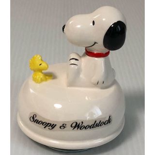 ( 美品 )PEANUTS CHARACTERS 陶器製 スヌーピーオルゴール