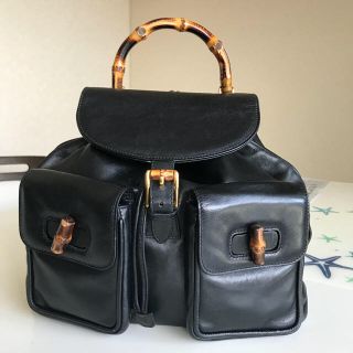 グッチ(Gucci)のGUCCI レザーバンブーバッグパック(リュック/バックパック)