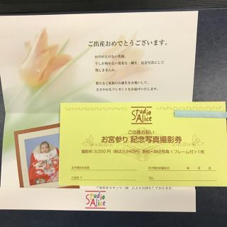 スタジオアリス お宮参り 撮影券(お宮参り用品)