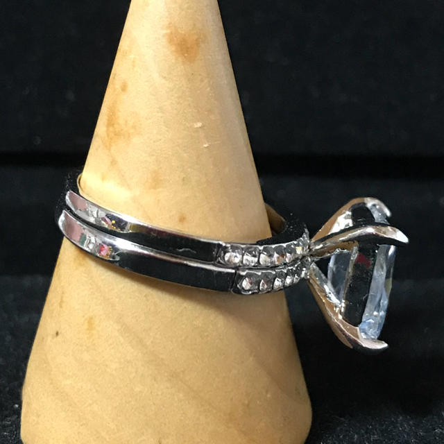 新品✨天然ホワイトサファイア💍2個セット💍18号スターリングシルバー925 レディースのアクセサリー(リング(指輪))の商品写真