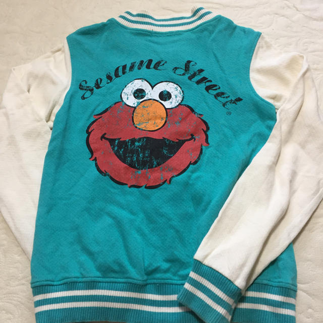 セサミストリート スタジャン 薄手 美品 グリーン L エルモ