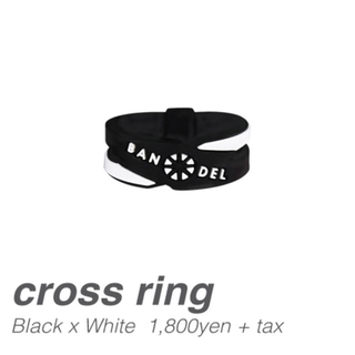 モエリー(MOERY)のBANDEL バンデル クロスシリーズ リング ブラック×ホワイト S(リング(指輪))