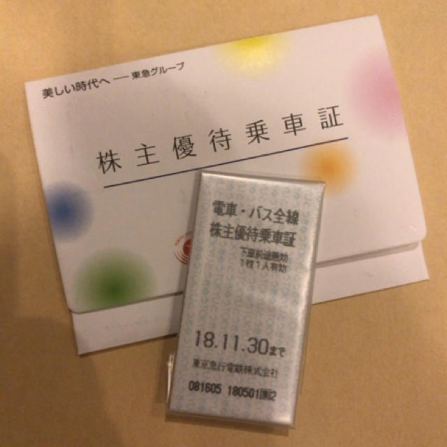 東急株主優待乗車証(5枚) チケットの乗車券/交通券(鉄道乗車券)の商品写真