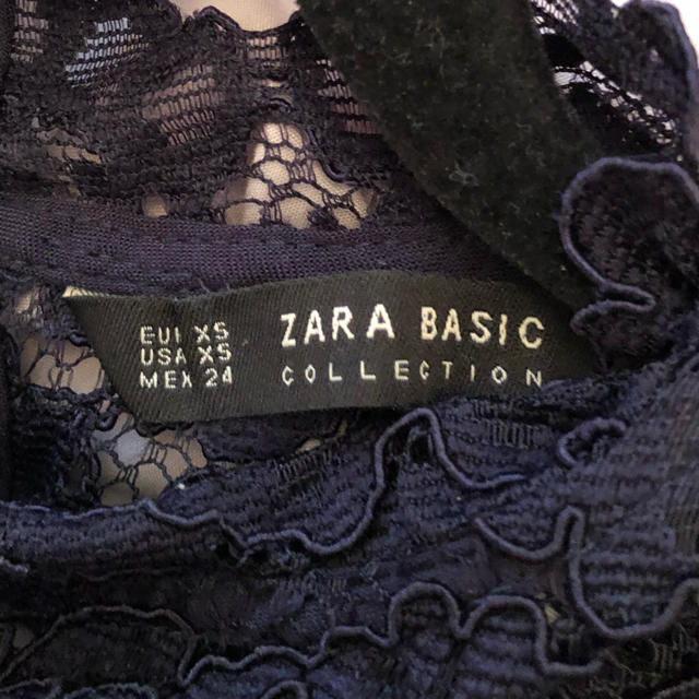 ZARA(ザラ)のZARAレース×ストライプトップス レディースのトップス(シャツ/ブラウス(半袖/袖なし))の商品写真