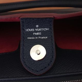 ほぼ未使用 LOUIS VUITTON ルイヴィトン ロックミート ロゴ ターンロック レザー 2way ハンドバッグ ショルダーバッグ ネイビー 82487