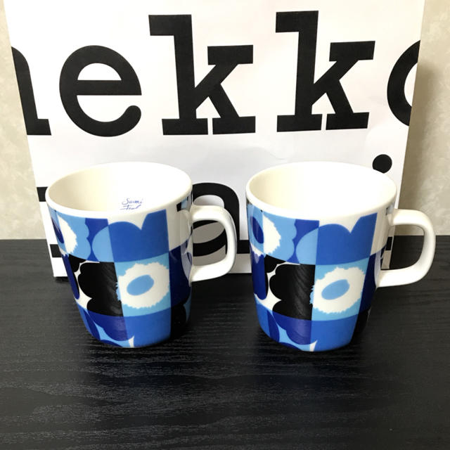 マリメッコ marimekko マグカップ　ルーツウニッコ　ブルー　青