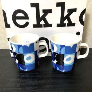 マリメッコ(marimekko)の【未使用品♡】マリメッコ☆ルーツウニッコ ブルー マグカップ 2個セット(食器)