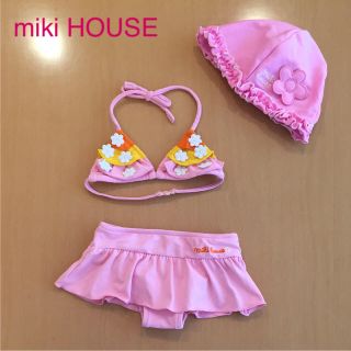 ミキハウス(mikihouse)のミキハウス♡水着・スイムキャップセット♡ビキニ♡80cm♡美品(水着)