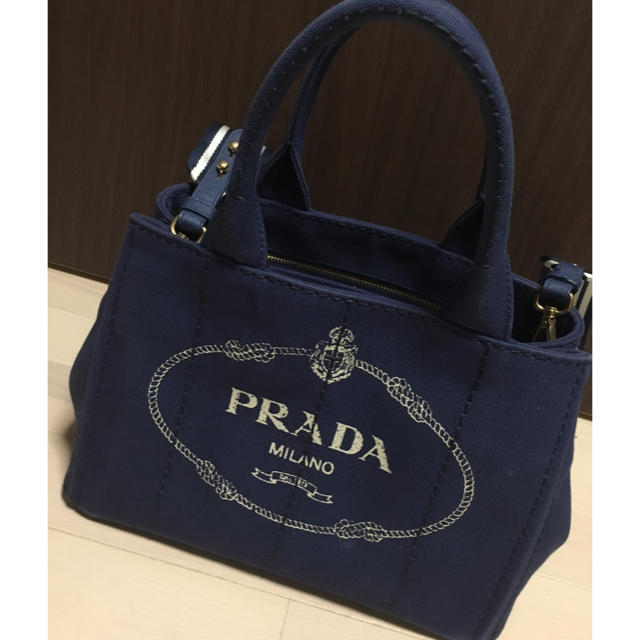 PRADA - やすな さま 専用♡プラダ カナパ ネイビー トートバッグ Mの ...