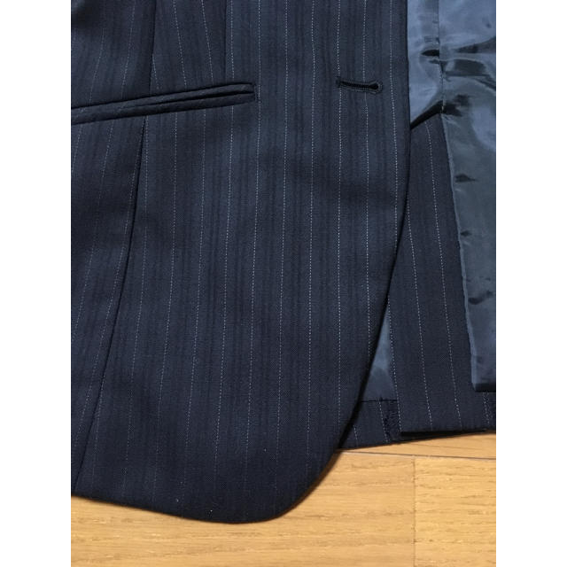 COMME CA ISM(コムサイズム)のコムサレディースブラック黒ストライプスーツセットジャケットスカートパンツズボンs レディースのフォーマル/ドレス(スーツ)の商品写真