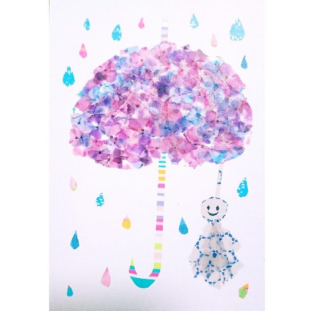 紫陽花傘 てるてる坊主 ポストカード の通販 By フニクリフニクラ ラクマ