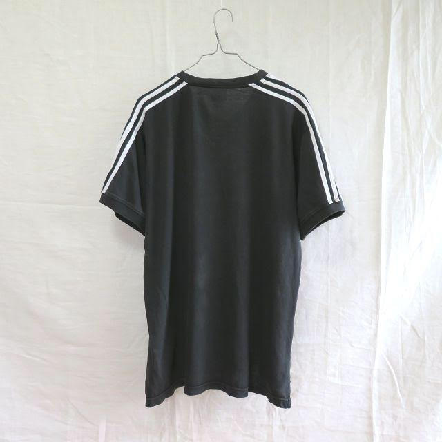 90s adidas アディダス 黒×白 3本ライン Tシャツ VINTAGE 2