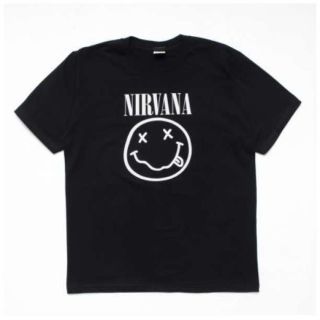 メンズ ニルヴァーナ Tシャツ ニコちゃん 白ロゴ ブラック ニルバーナ XL(Tシャツ/カットソー(半袖/袖なし))