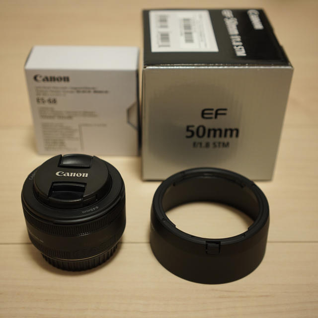 Canon キャノン ef50mm f1.8 stm フード付き