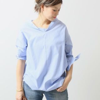 ドゥーズィエムクラス(DEUXIEME CLASSE)のDeuxieme Classe コットンプルオーバー サックスブルー 美品(シャツ/ブラウス(長袖/七分))