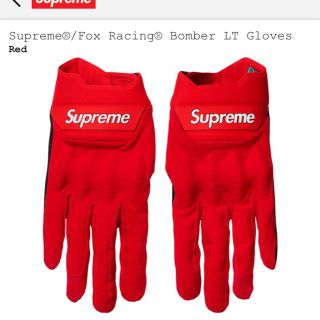 シュプリーム(Supreme)のsupreme fox lacing bomber lt gloves レッドS(手袋)