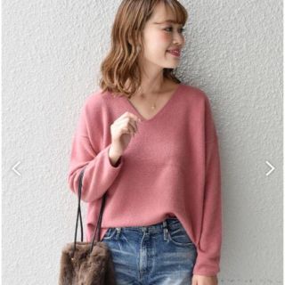 シップスフォーウィメン(SHIPS for women)のウールカシミヤVネック ニット シップス ピンク イエナ スピック＆スパン  (ニット/セーター)