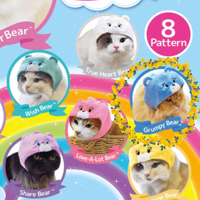 CareBears(ケアベア)の ネコス ケアベア   Grumpy Bear ねこのかぶりもの その他のペット用品(猫)の商品写真