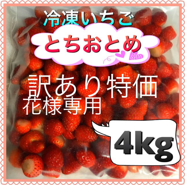 冷凍いちご  4kg  訳あり 花様専用 食品/飲料/酒の食品(フルーツ)の商品写真