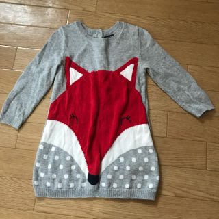 ベビーギャップ(babyGAP)のキツネ ニットワンピ 80(ニット/セーター)