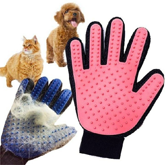 ペットグルーミンググローブ 右手用 ライトピンク 犬、猫兼用 その他のペット用品(猫)の商品写真