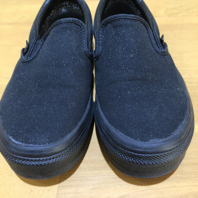 VANS(ヴァンズ)の美品 バンズ スリッポン ブラック ラメ入り レディースの靴/シューズ(スリッポン/モカシン)の商品写真