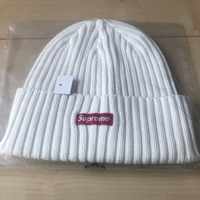 Supreme overdyed ribbed beanie white 白