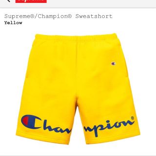 シュプリーム(Supreme)のSUPREME 18ss Champion  Shorts yellow S(ショートパンツ)