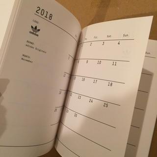 アディダス(adidas)のアディダスオリジナルス adidas originals 手帳 2018 ノート(カレンダー/スケジュール)