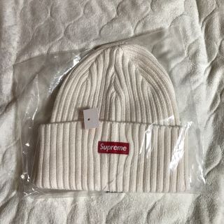 シュプリーム(Supreme)のsupreme Overdyed Ribbed Beanie 白 ラスト1個(その他)