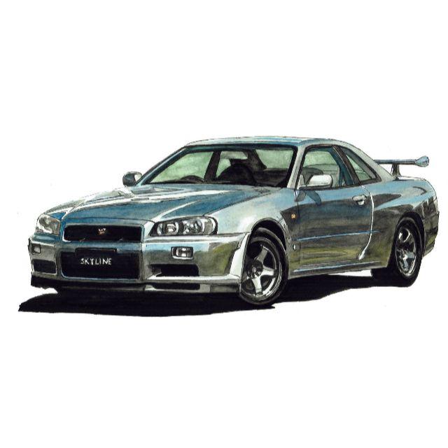 NC-436 GT-R R34/シルビア限定版画 直筆サイン額装●作家 平右ヱ門 2