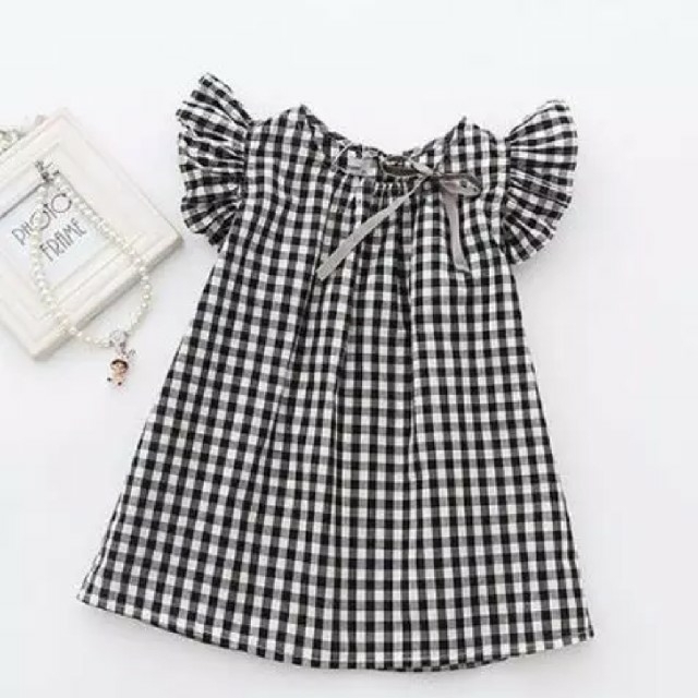 新品☆チェック 女の子 ワンピース フリル チュニックにも☆  キッズ/ベビー/マタニティのキッズ服女の子用(90cm~)(ワンピース)の商品写真